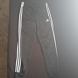 Black and white adidas sweatpants